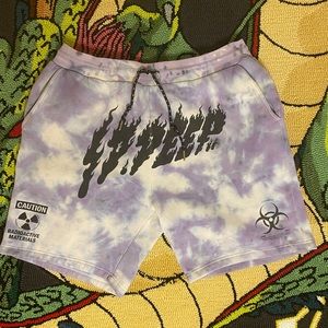 10 deep purple tie dye shorts